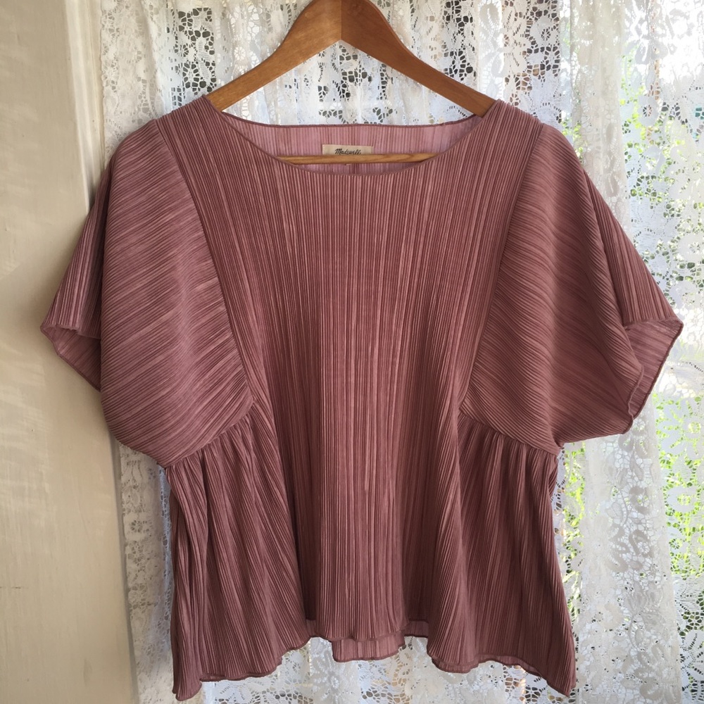 Mauve Madewell Micropleat Top Size Large